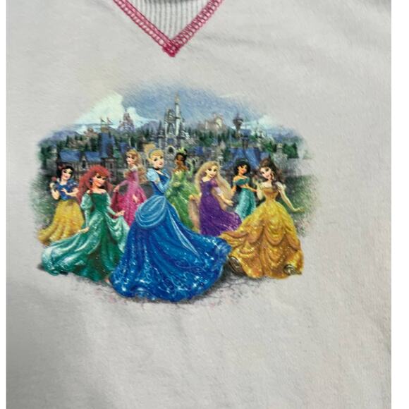 Disney Parks Pink Pullover with Princess graphic size small girls - Picture 3 of 5